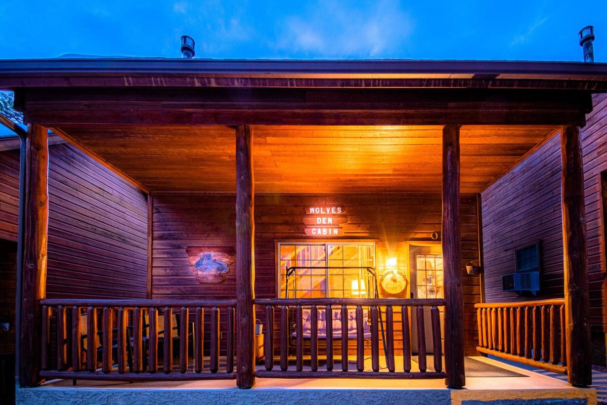 Cabin #4 The Wolves Den – Pet Friendly- Sleeps 6 – Playground & Game Room