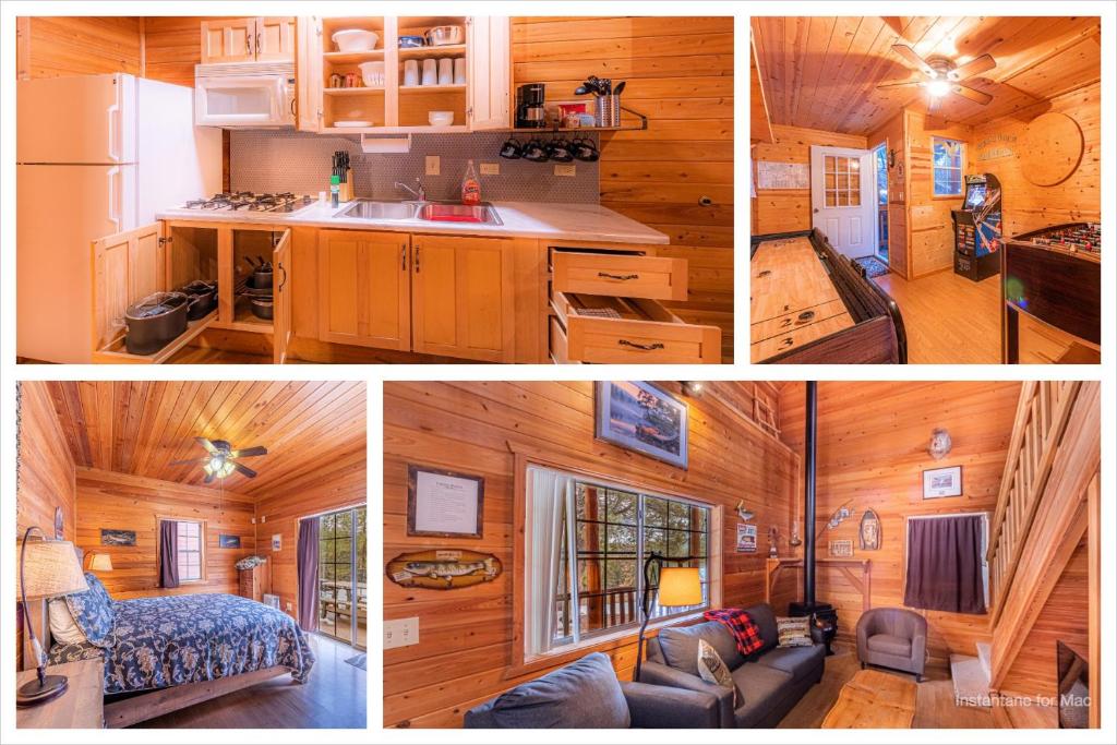 Cabin #4 The Wolves Den – Pet Friendly- Sleeps 6 – Playground & Game Room